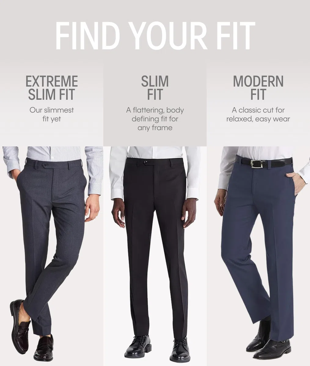 Calvin Klein Slim Fit Dress Pant - Pantalon - Pantalon de Costume Coupe ajustée - Homme