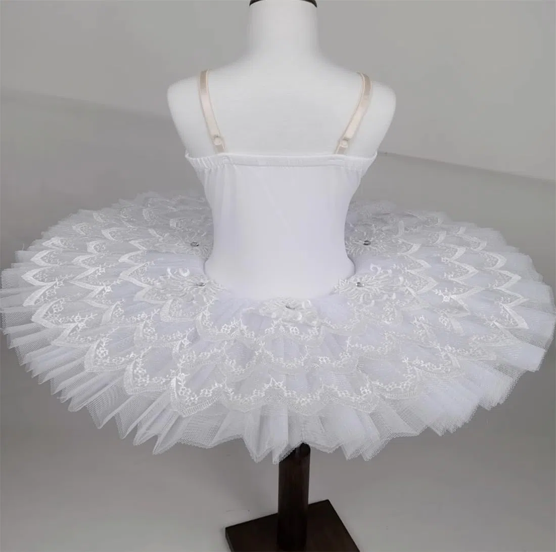 OTMYIGO Blanc,120, Tutu Professionnel de Ballet pour Enfants Tutu crêpe du lac des cygnes pour Enfants Costumes de Ballerine pour Filles Tutu de Danse Ballet