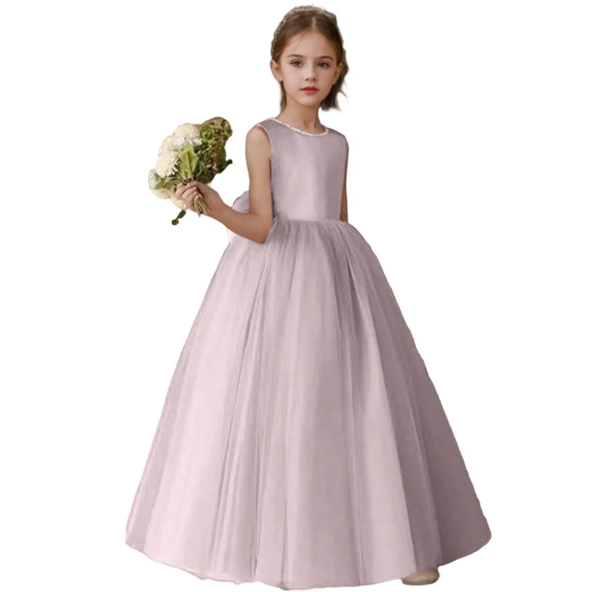 Générique Robe élégante pour Filles, idéale pour Les Occasions Formelles, Mariage, Anniversaire ou fête, avec Ceinture à nœud.#05