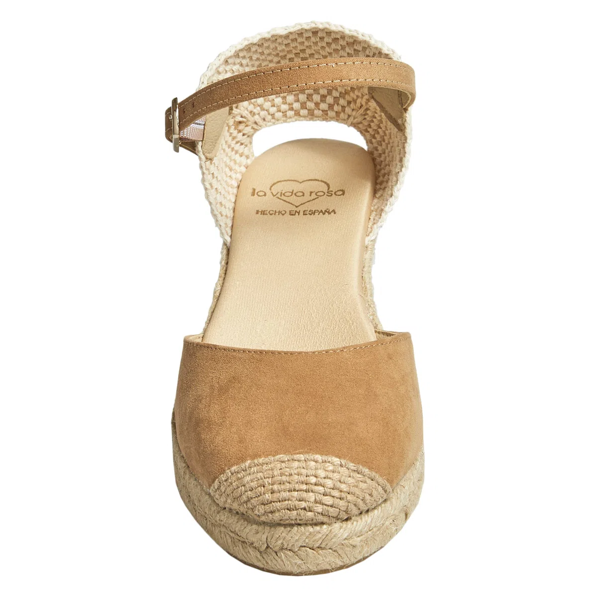 Espadrilles Compensées pour Femme avec Talon de 7 cm | Sandales Artisanales | en Jute Naturel et Toile Respirante | Chaussures Fabriquées en Espagne avec Boucle Réglable et Semelle Antidérapante