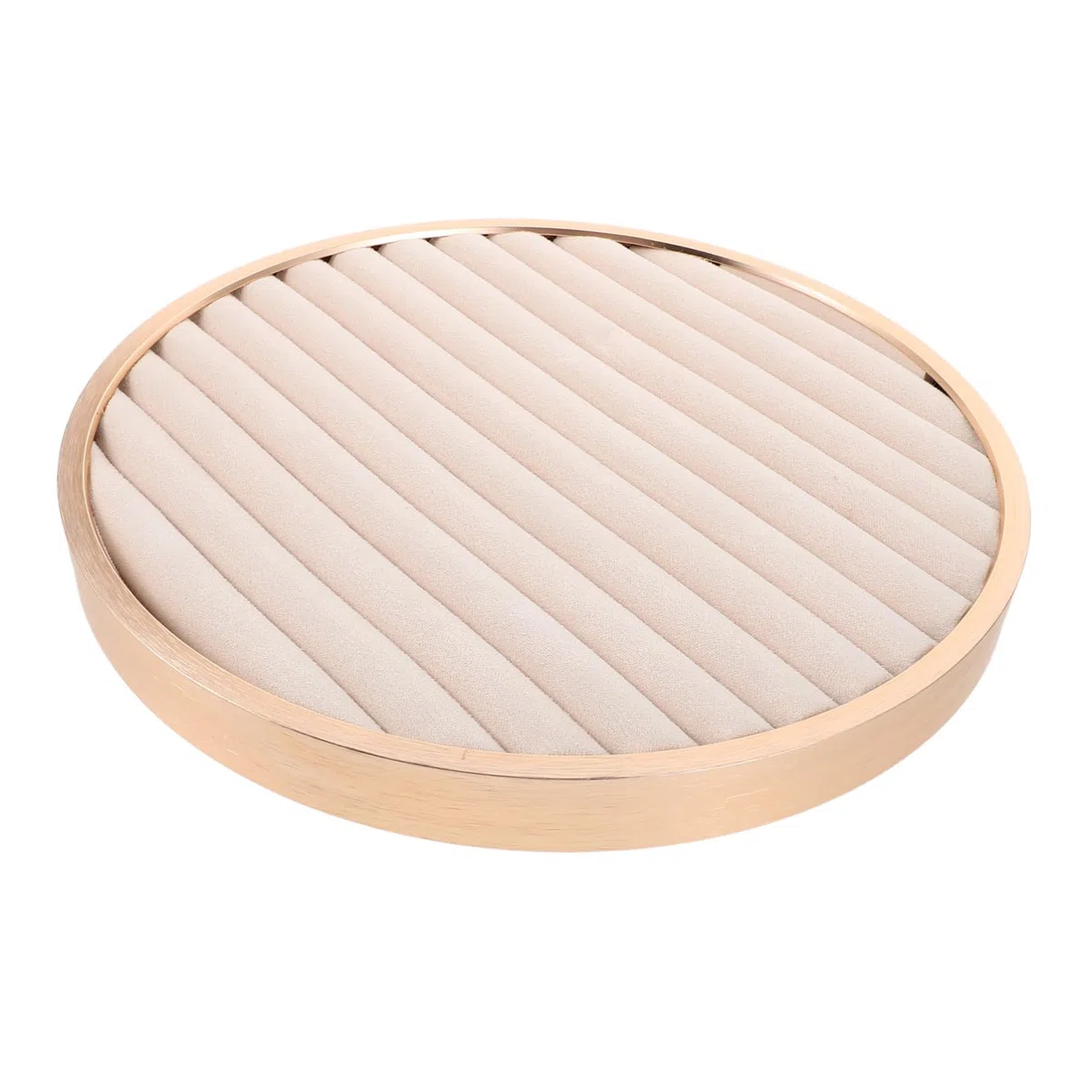 Zerodeko Plaque D'affichage De Bijoux Petit Bijoux Petit Plateau Rond Plateau Organisateur De Bureau Support D'affichage De Collier Métal Beige