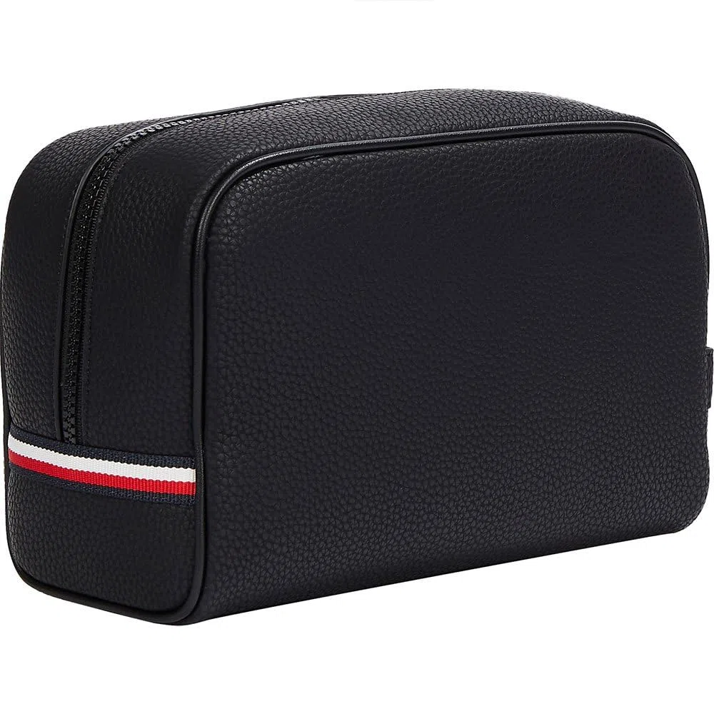 Tommy Hilfiger Trousse De Toilette Homme Essential PU Washbag Similicuir, Noir (Black), Taille Unique
