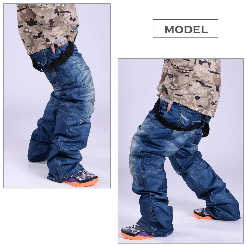 Casual Bretelles de Ski en Jean imperméable et Respirant pour Homme
