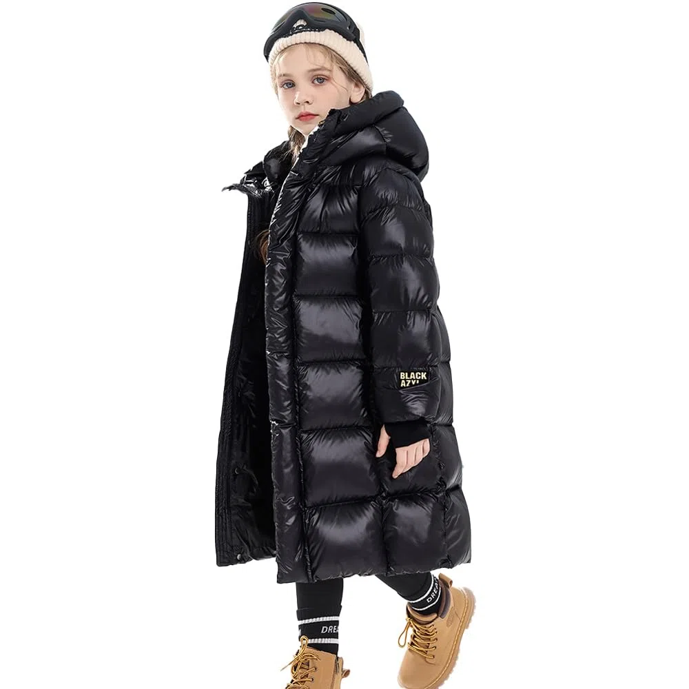 Veste d'hiver pour enfant fille parka d'hiver garçon avec capuche en fourrure Parka chaude d'extérieur Manteau d'hiver en duvet pour garçon Parka enfant fille Veste matelassée pour fille