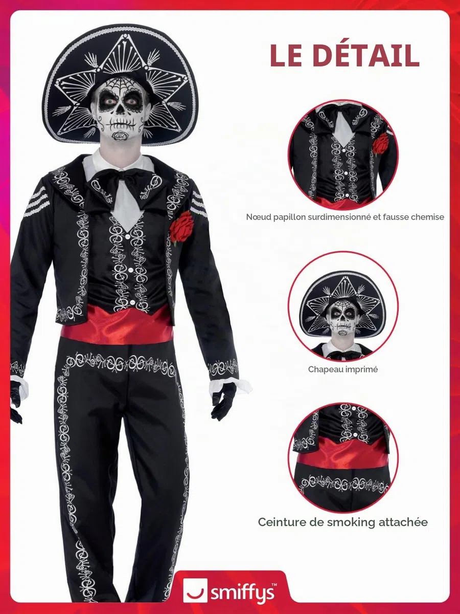 Smiffys - Costume Senor Os Du Jour De La Mort