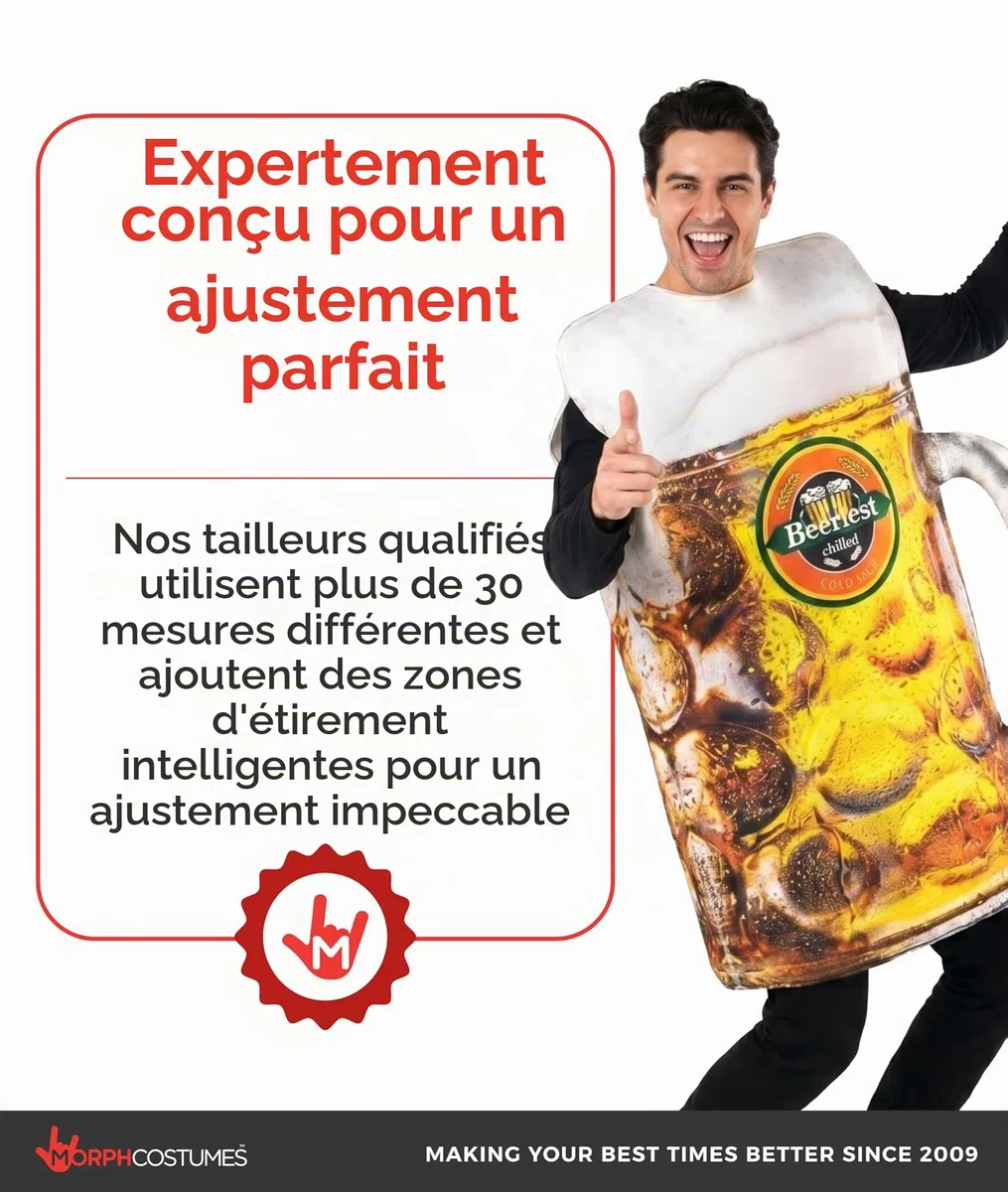 Morph Deguisement Biere Homme, Costume Chope Halloween Homme
