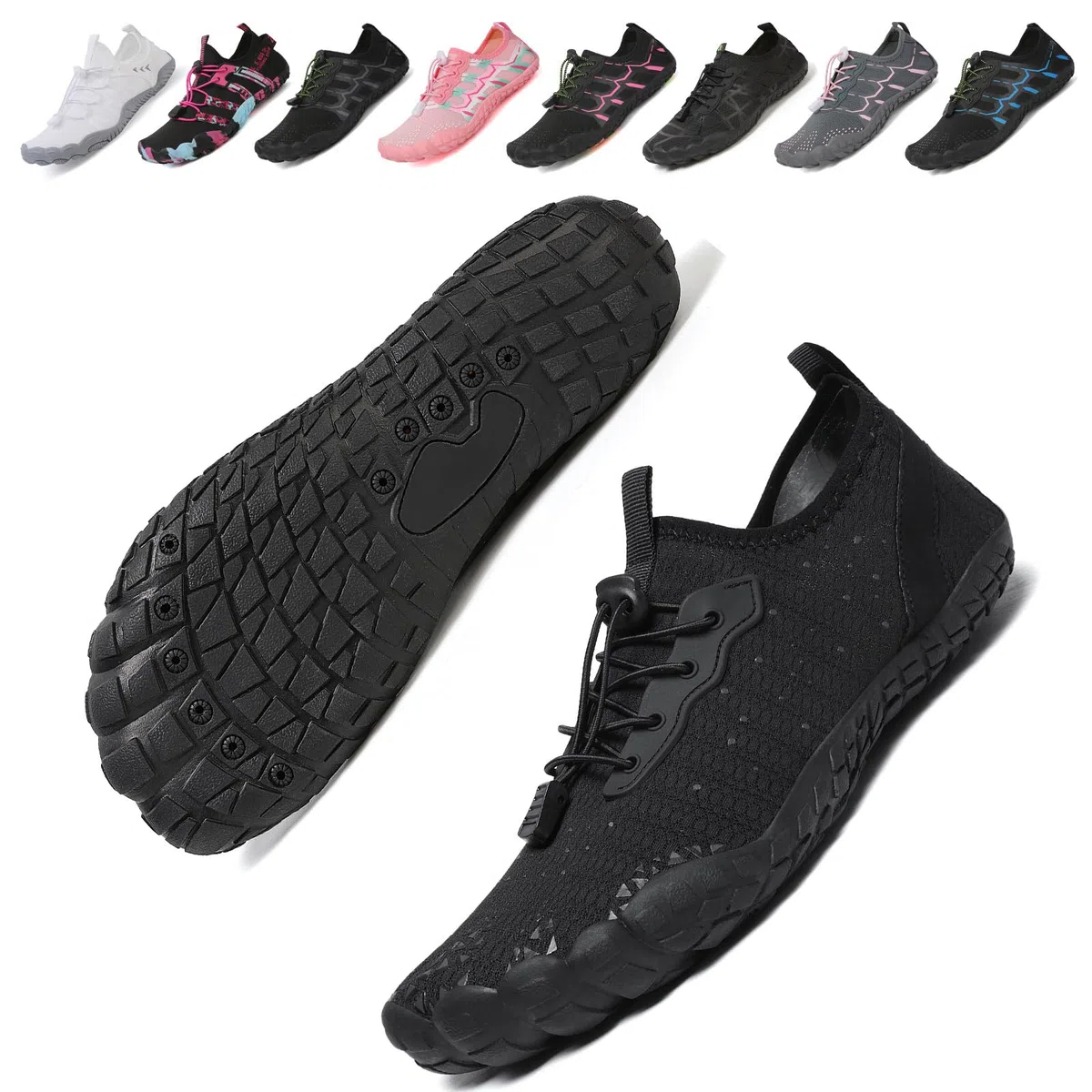 ziitop Chaussures aquatiques pieds nus pour homme et femme | Tailles 36 à 45, Noir , 43 EU
