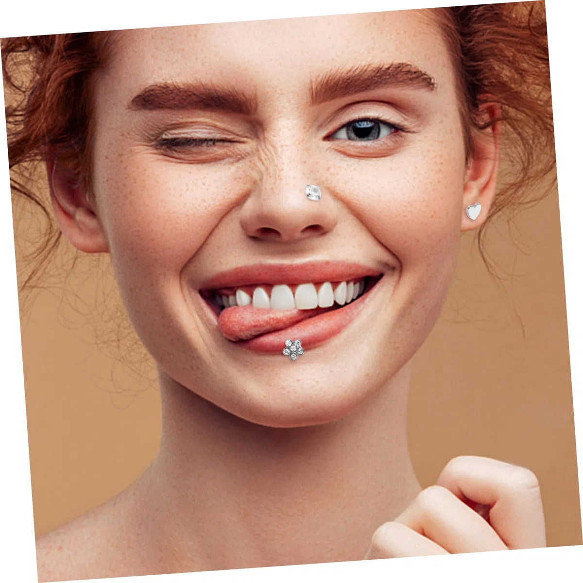 VICASKY Set de 5 Bijoux de Piercing en Acier Inoxydable Zirconium Argenté