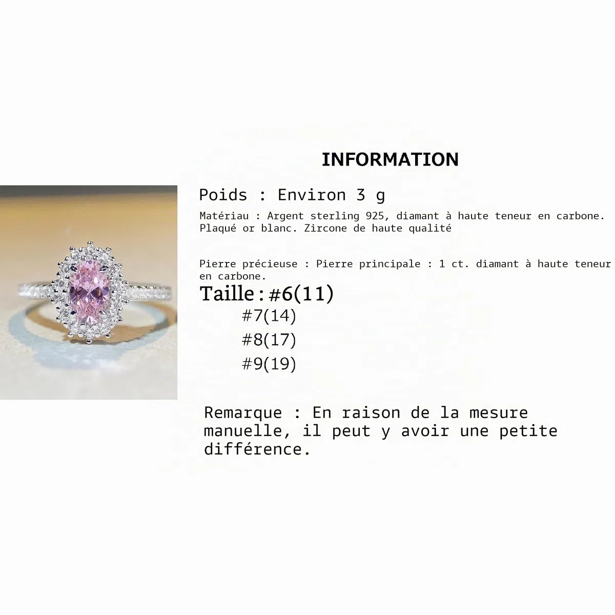 Bague pour femme en argent sterling 925/1000 avec rubis, bague à la mode avec pierres rouges pour femme, bijoux cadeaux pour Fête des mères, la Saint-Valentin