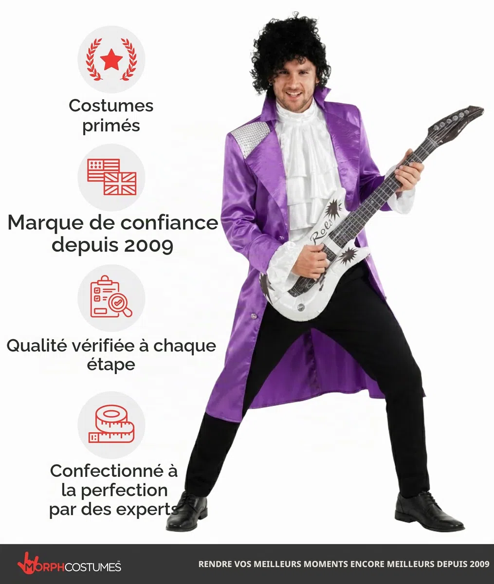 Morph Deguisement Chanteur Pop Homme, Costume Annees 80 Halloween