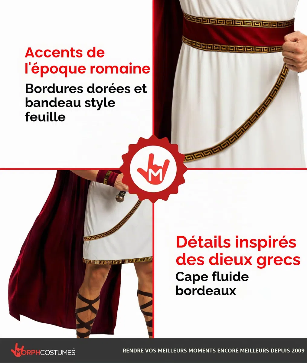Morph Deguisement Dieu Grec Homme, Costume Antique Halloween Homme