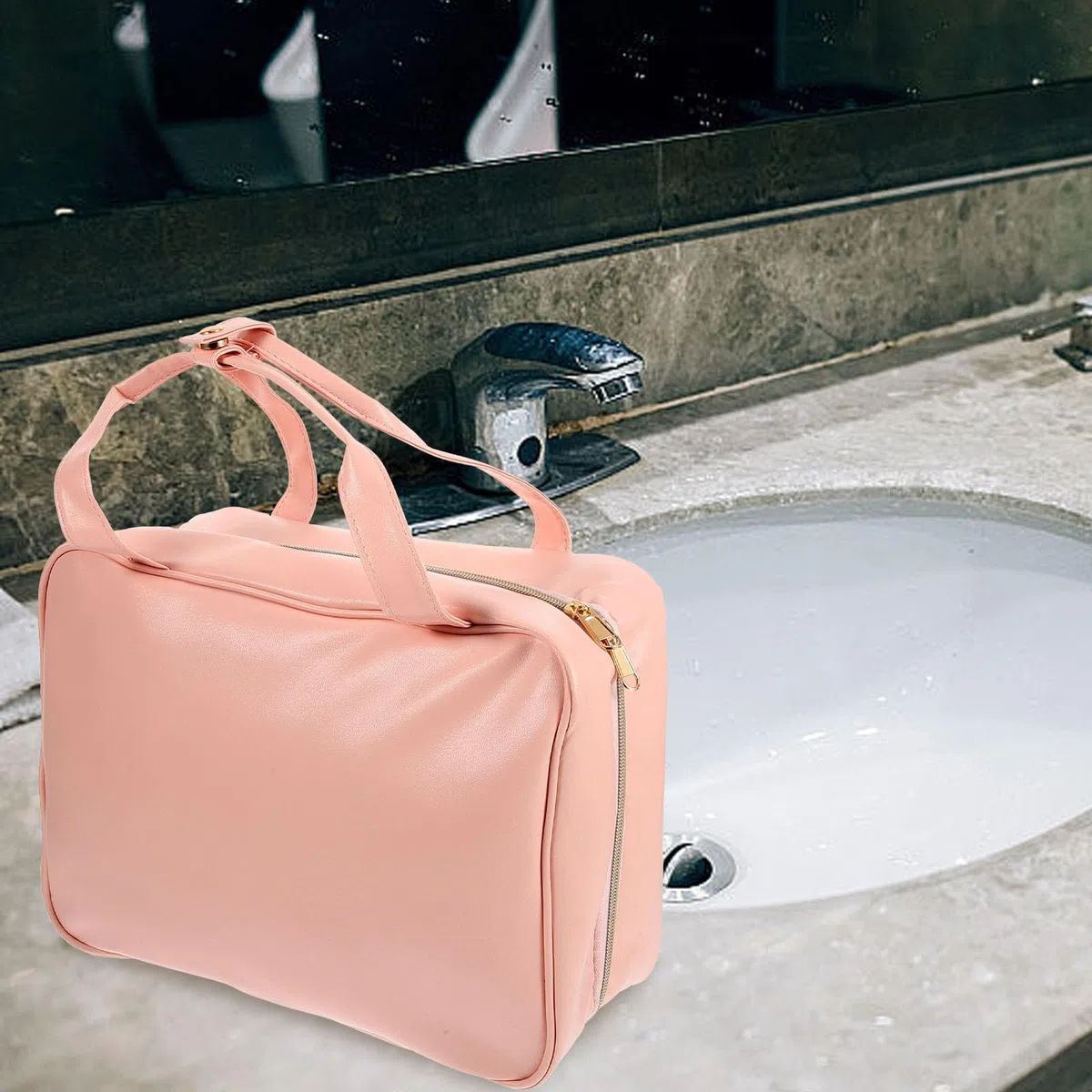 SOLUSTRE Trousse de Toilette Imperméable pour Femmes et Adolescentes, Grosse Capacité Compartiments Multiples, Design Suspendu Portable pour Voyage et Usage Extérieur