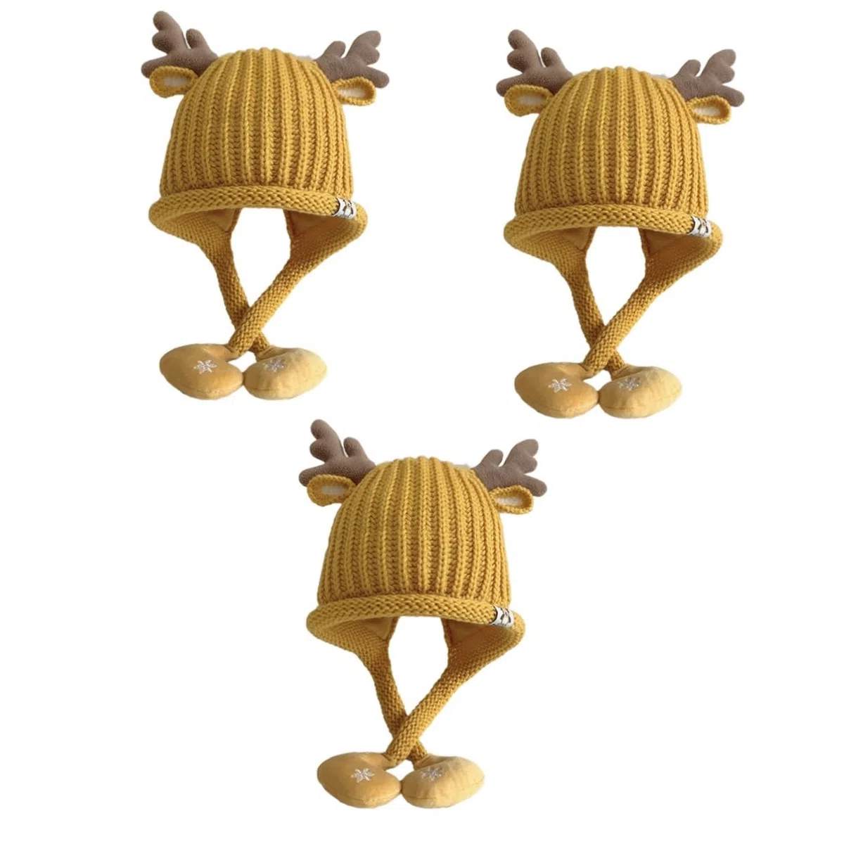 GALPADA 3 Pièces Bonnet Tricoté Bonnet De Noel en Tricot Chapeaux d'hiver pour Enfants Chaud Enfant Casquette De Noël pour Enfants De Noël Acrylique Nouveau Née Wapiti Pull