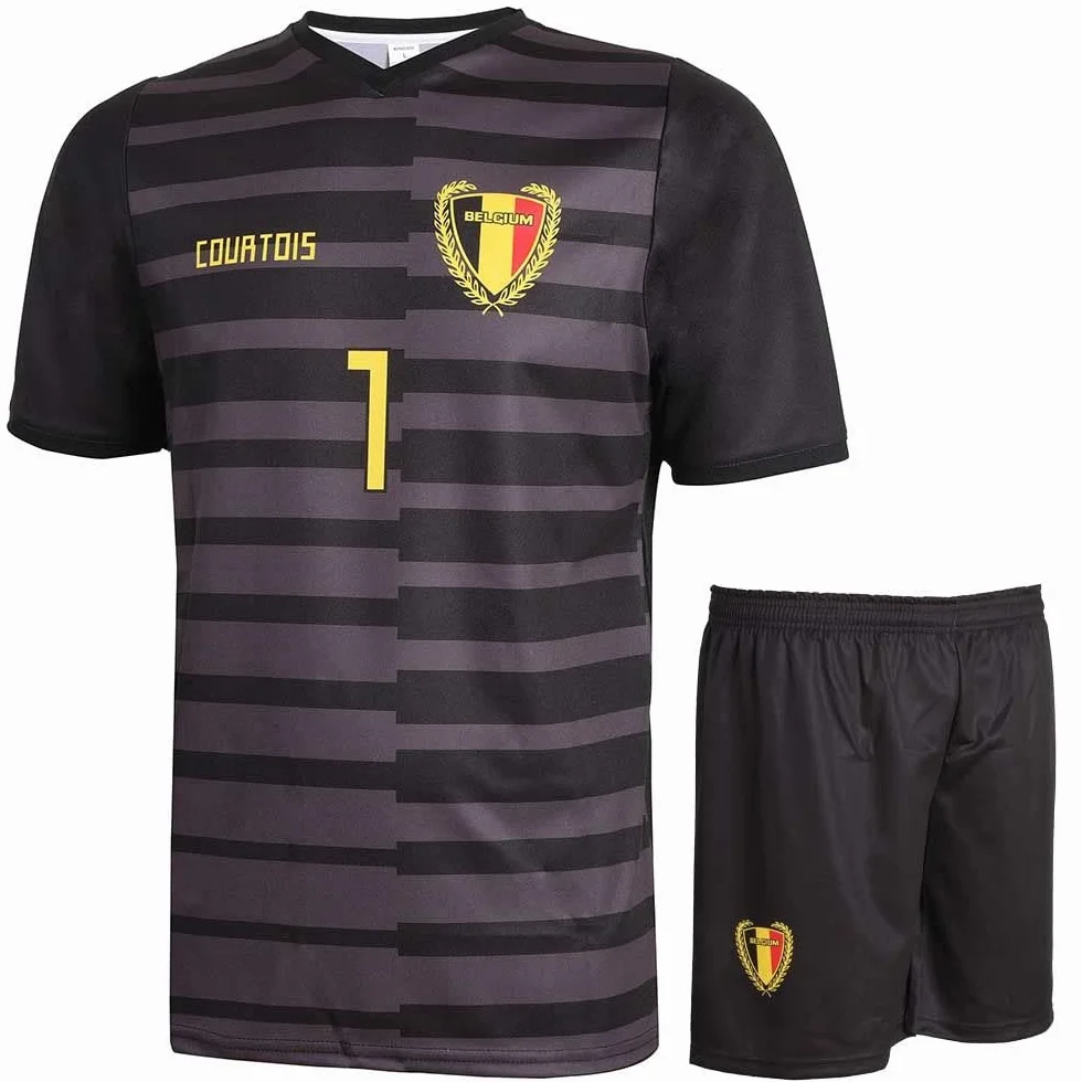 Kingdo Kit Gardien Belgique Courtois - Enfant et Adulte - Ensemble Foot - 152