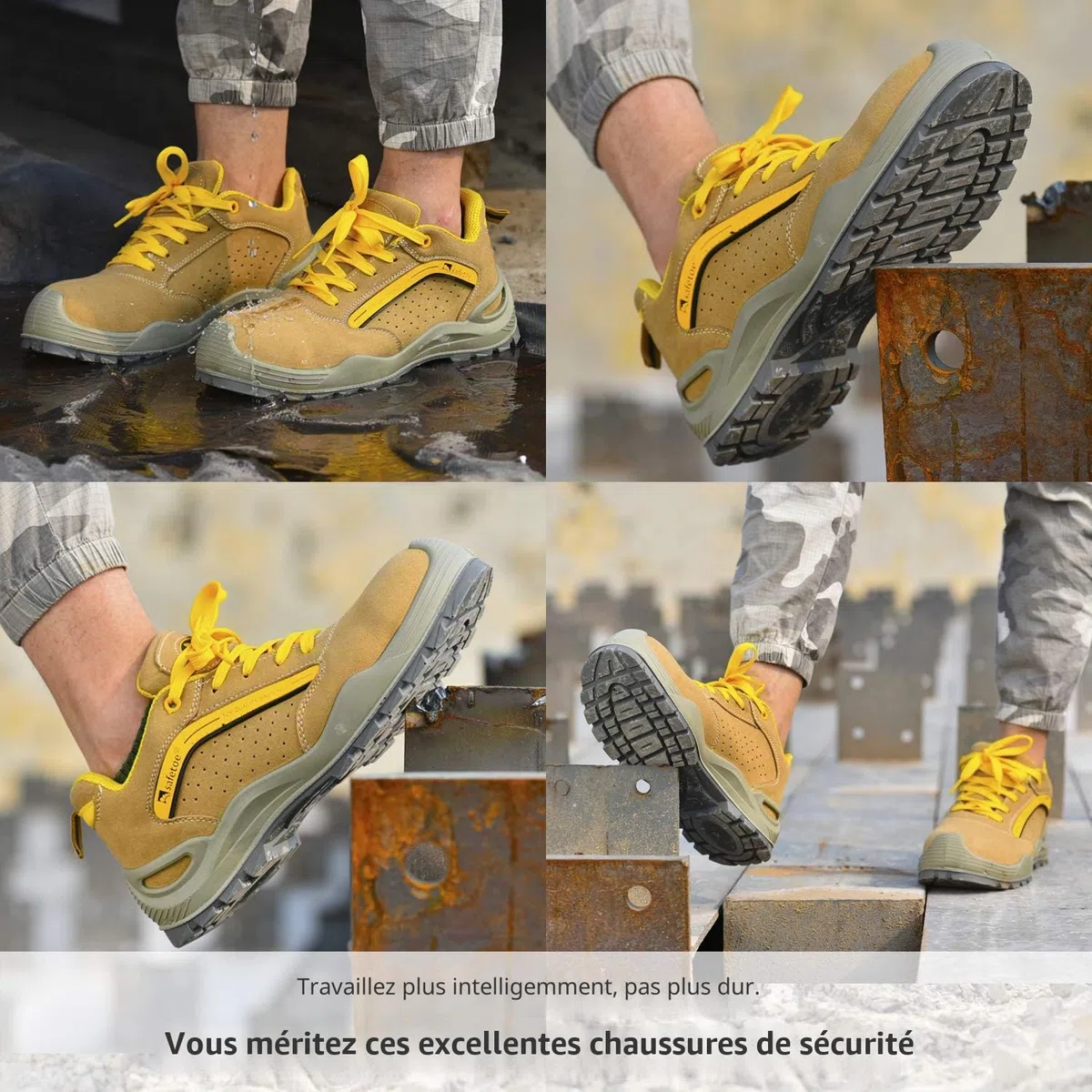 Chaussure de Securite Hommes et Femmes, 7296YN Respirant Basket de Securite Homme Montante Legere et Confortable, Botte de Securité pour Travail de Chantier, S1P Embout en Acier et Plaque en Acier