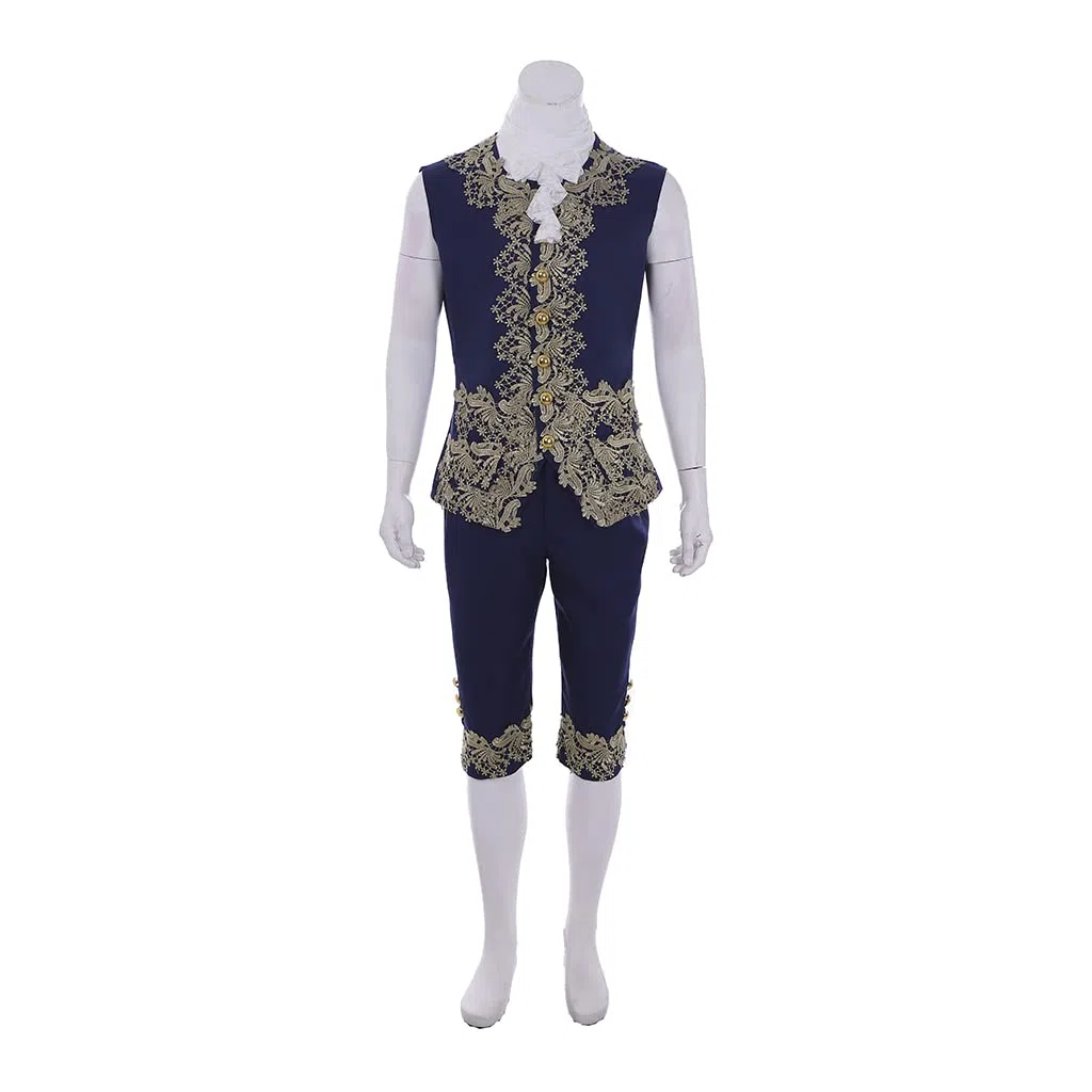 Costume rococo pour homme du XVIIIe siècle - Robe baroque des années 1700 - Ensemble veste et pantalon - Tenue prince d'Halloween