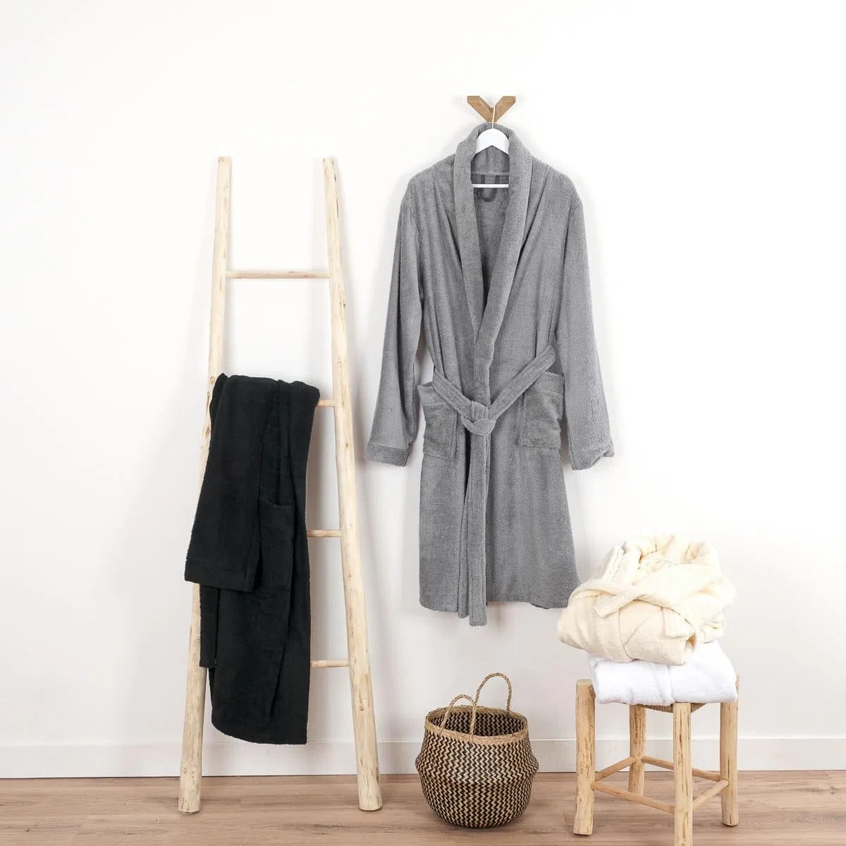 Peignoir coton éponge col chale éponge PREMIUM