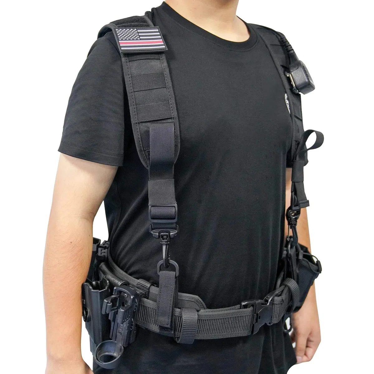 Bretelles Suspender Bretelles Tactiques pour Ceinture De Service Bretelles De Harnais Oh002-Black De Ceinture De Police
