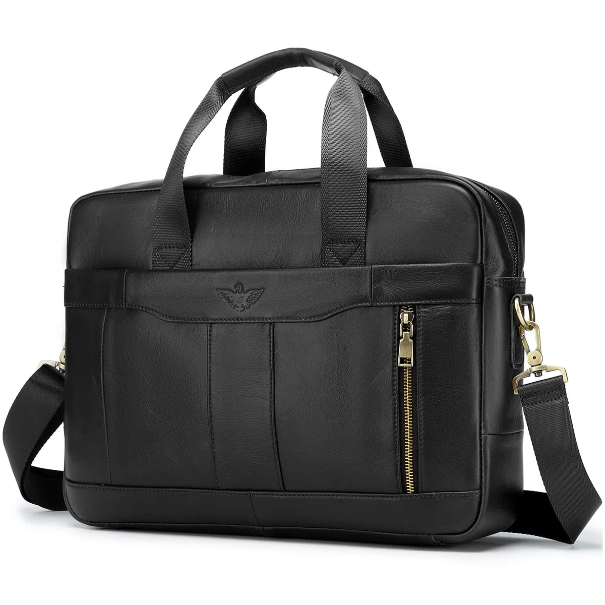 SPAHER Cartable Homme Cuir Malette Sacoche Ordinateur Homme 15,6 Pouces Sacoche Travail Business Besace Sac Porte Document Sacs à Main Bandoulière Messenger Bag