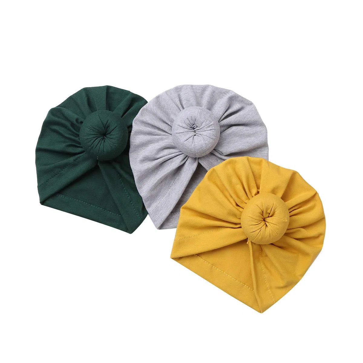Oyolan Set de 3 Bonnet Turban Bébé Fille Garçon Bonnet Naissance Coton Doux Nouveau-Né Indien Bandeau Turban Noeud Bonnet Hôpital Accessoire Photographie