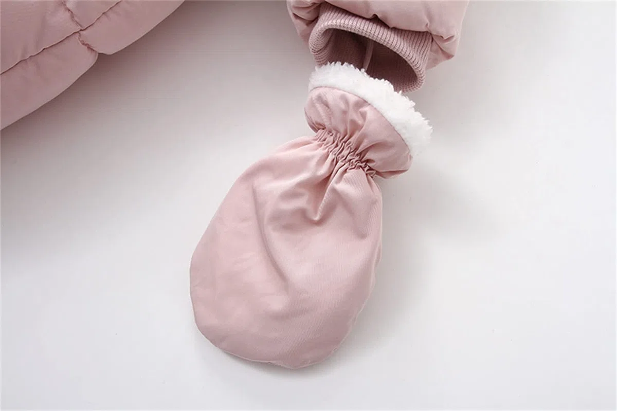 Combinaison d'hiver pour bébé nouveau-né avec double fermeture éclair, combinaison de neige doublée avec gants et chaussettes amovibles, grenouillère unisexe pour garçons et filles
