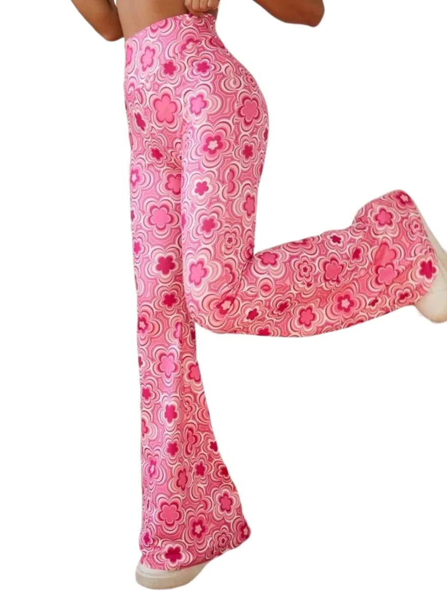 Pantalons Fluide Évasés des Années 70 Femme - Taille Haute Elastique Yoga Leggings Sport Vetement Ete Pantalon Large Disco Pilates Chic Et Elegant Hippie Deguisement Adulte