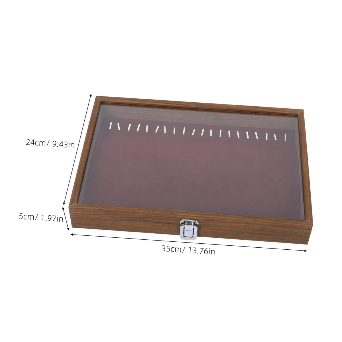 FRCOLOR Boîte à Bijoux Bois avec Intérieur Velours Protecteur et Fenêtre Transparente Organiseur Compact pour Colliers Bracelets et Boucles Oreilles Rangement Pratique pour Femmes Voyage