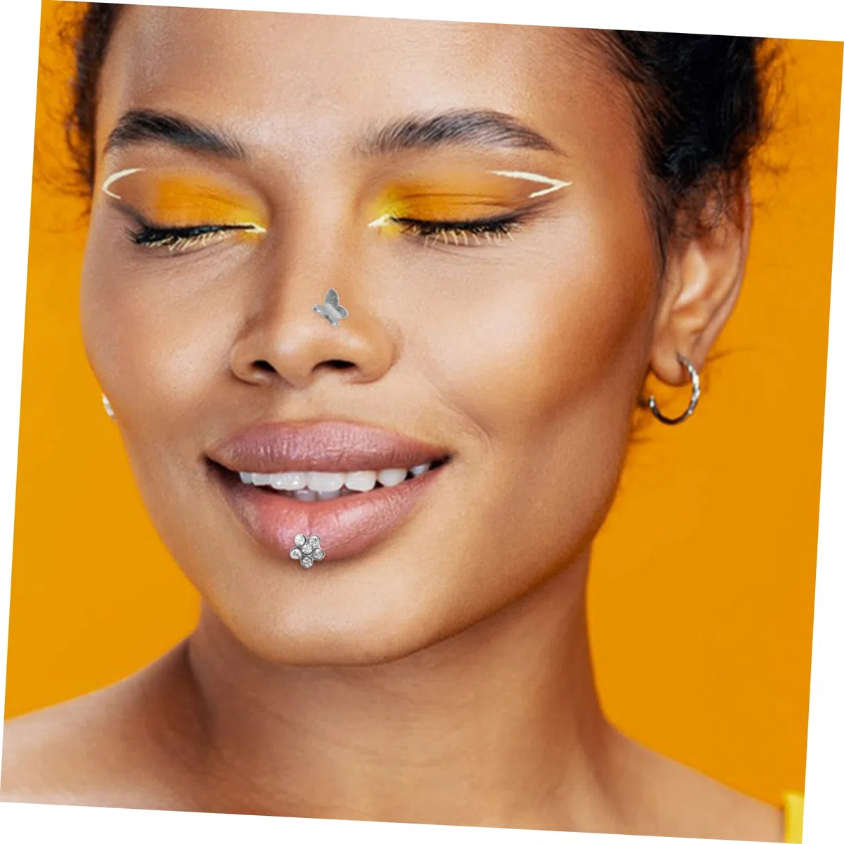 Set de 5 Studs de Piercing en Acier Inoxydable et Titane Argentés