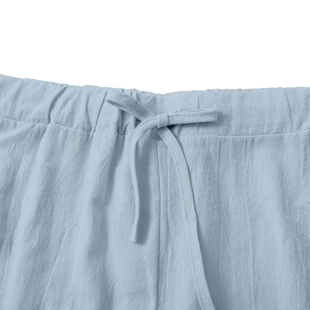 Generisch Ensemble de pyjama 2 pièces pour femme avec pantalon d'été en lin décontracté et festif léger