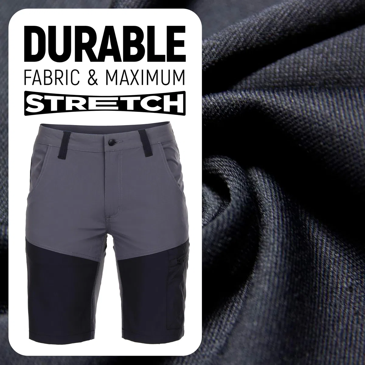 Stenso Nox Shorts Et Bermudas Homme - Short De Travail Homme Stretch Ultraléger - Adapté Au Travail Et Aux Loisirs - Fermeture YKK, Poches Avant, Poche Cargo avec Fermetures Éclair