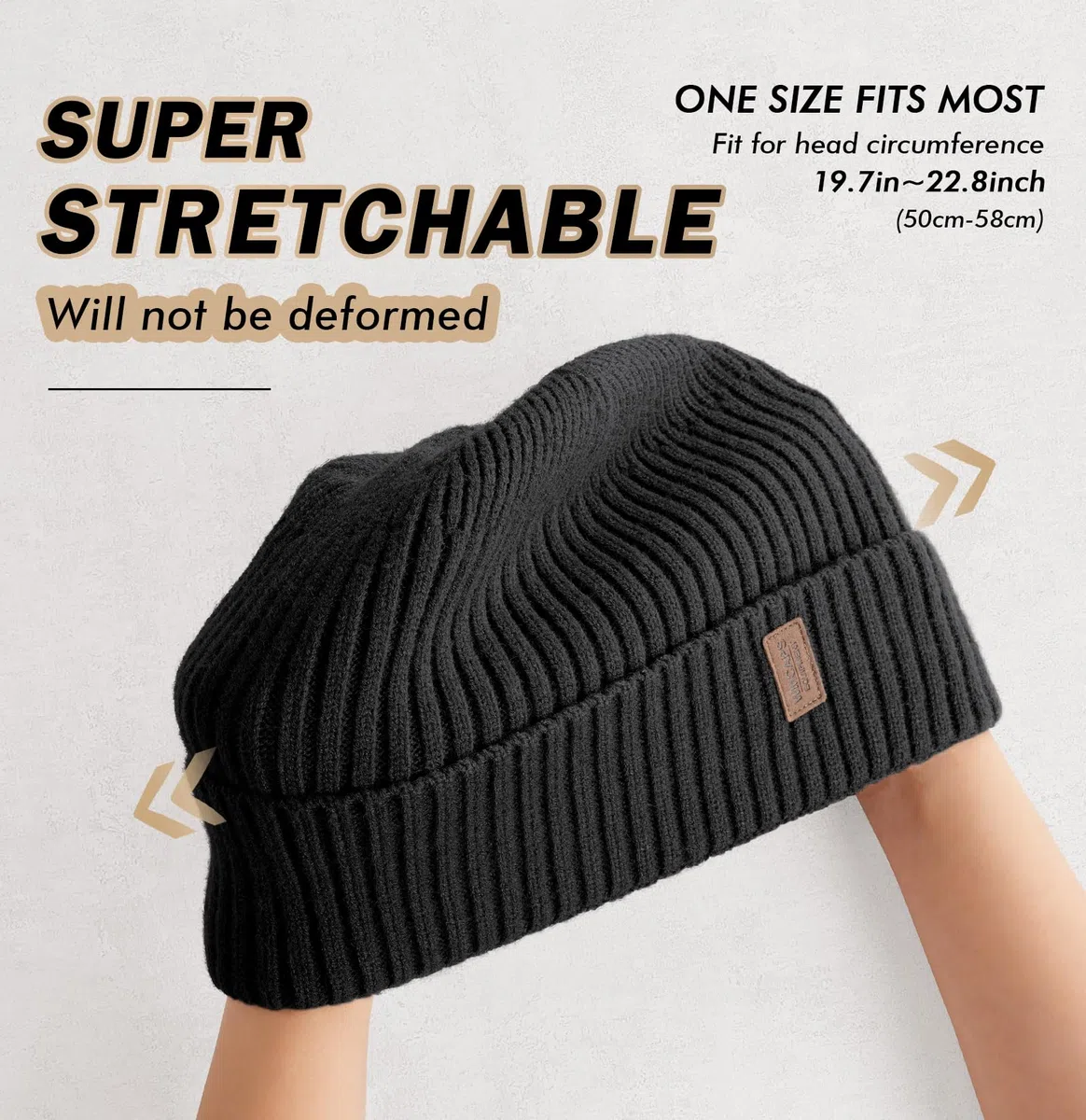 Wmcaps Bonnet Chaud pour Homme et Femme - Bonnet d'hiver avec Doublure en Polaire - Unisexe - Bonnet tricoté avec Poignets