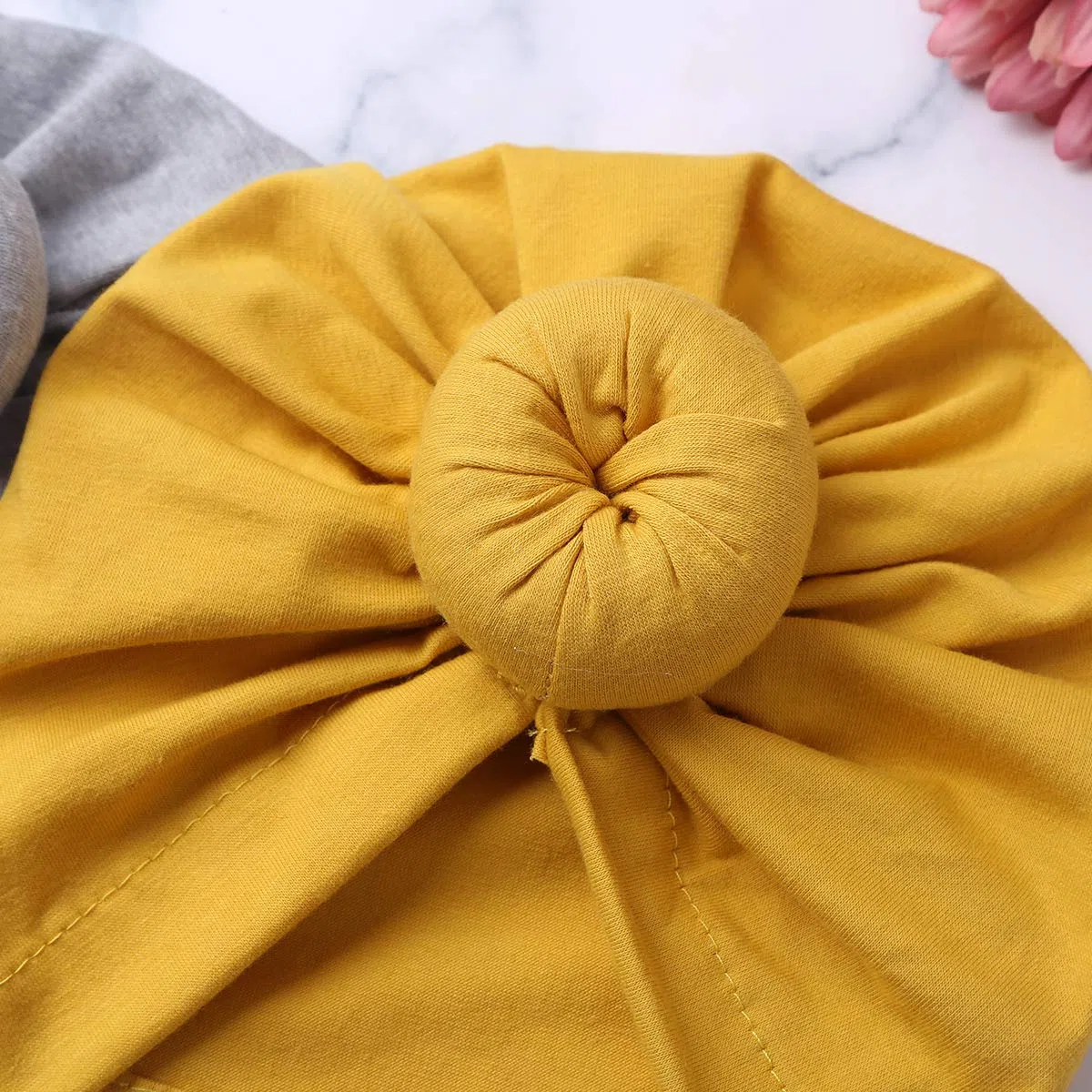 Oyolan Set de 3 Bonnet Turban Bébé Fille Garçon Bonnet Naissance Coton Doux Nouveau-Né Indien Bandeau Turban Noeud Bonnet Hôpital Accessoire Photographie