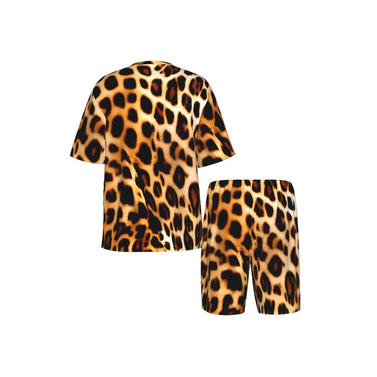 Ensemble de pyjama à manches courtes imprimé léopard pour homme - Respirant et confortable