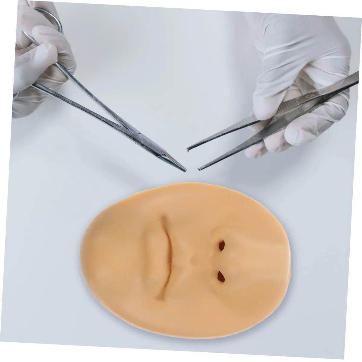 Angoily 3ensembles Modèle De Pratique De Piercing Tête Fausse Flexible Avec Support Pour Entraînement Et Affichage De Piercings Nasaux Et Buccaux Teinte Peau