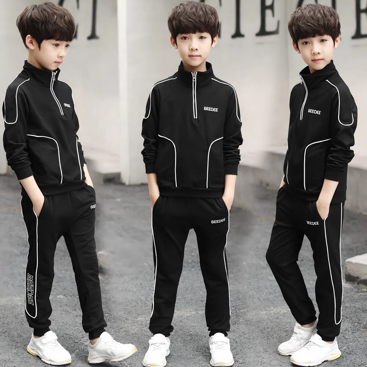 Survêtement Enfant Garçon Costume Jogging Ensemble de Sport 2pcs Sweatshirt + Pantalons Sportswear Décontracté