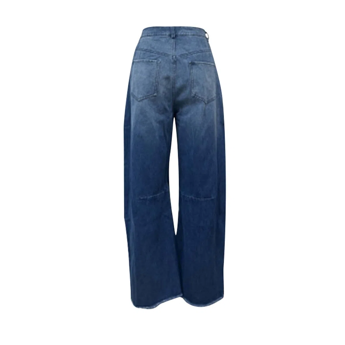 Jean vintage pour femme - Taille moyenne - Jambe large - Pantalon ample avec poches, bleu, M