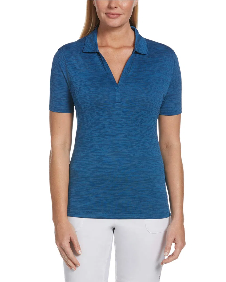 Callaway Short Sleeve Broken Stripe Polo Shirt Polo Femme