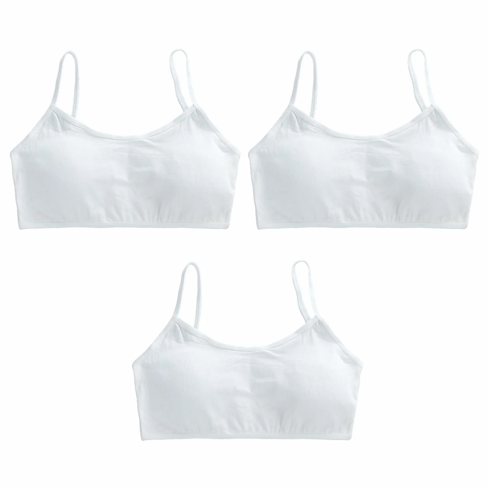 HXZASFG Lot de 3 Soutiens-Gorge de Sport pour Filles, Soutien-Gorge de Sport en Coton Doux pour Filles, sous-vêtements d'entraînement avec Coussinets Amovibles, Soutien-Gorge Court pour Filles de
