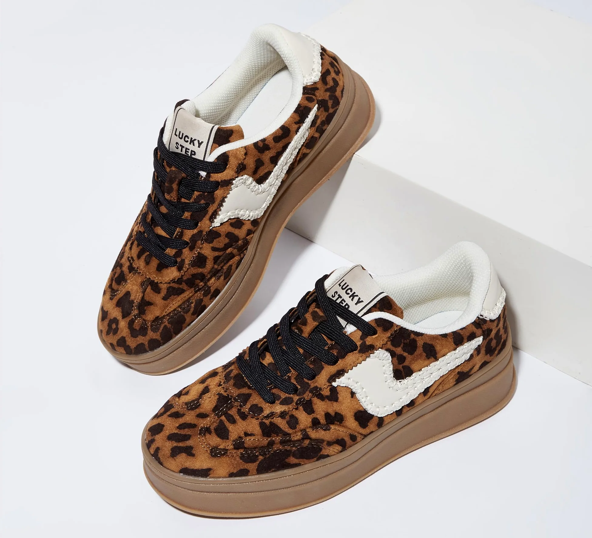 LUCKY STEP Baskets Femme à Plateforme – Sneakers Chunky de Mode, Chaussures Casual à Lacets, Confortables pour Marcher et au Quotidien