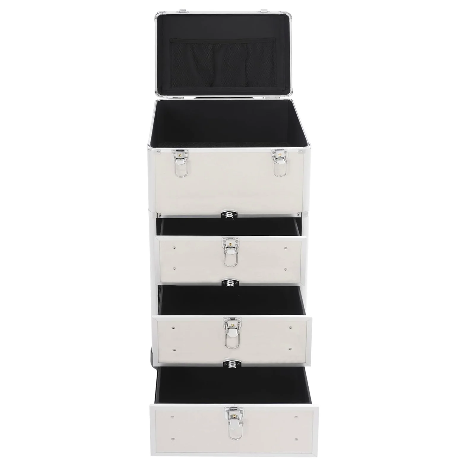 Trousse cosmétique à roulettes Valise de maquillage professionnelle Organiseur de maquillage Trolley de cosmétiques Valise de maquillage Grande valise de coiffeur 107 x 34 x 27 cm avec