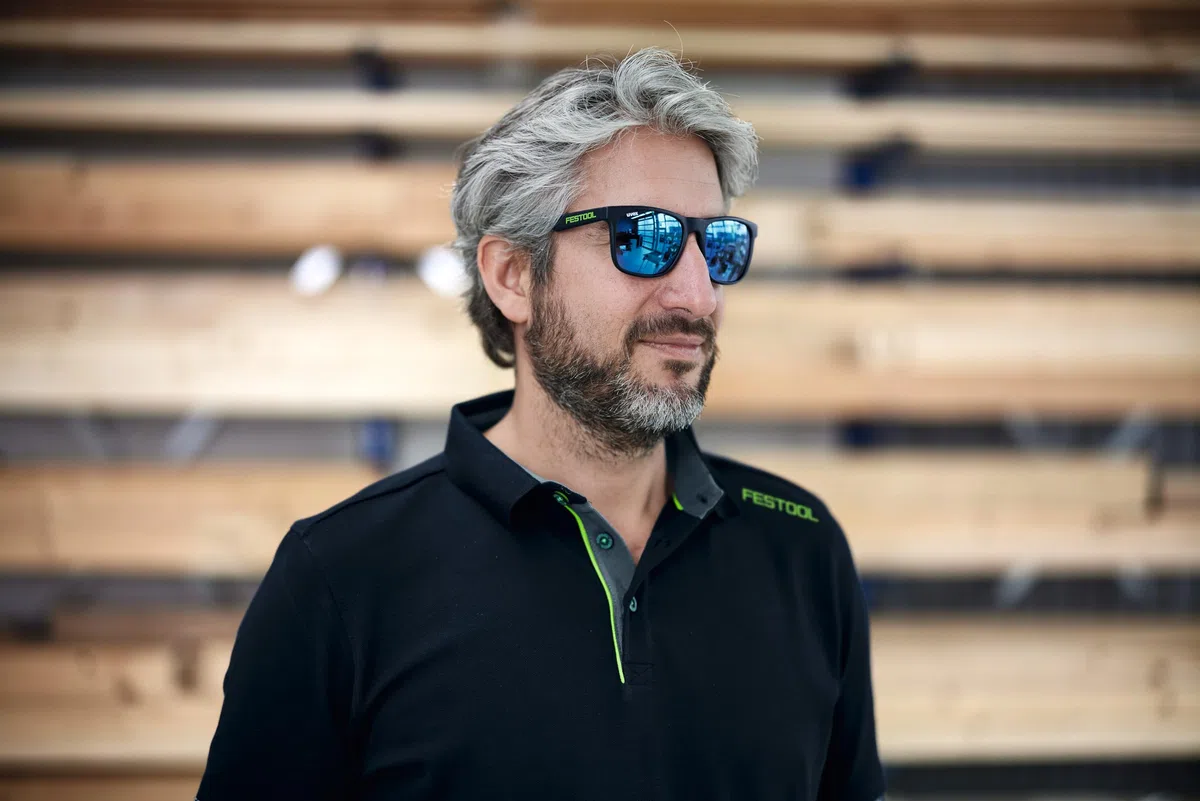 Festool Lunettes de Soleil UVEX SUN-FT1 - Protection UV 400 | Design classique mat, branches avec accents verts, étui de rangement inclus - idéal pour chantier et loisirs