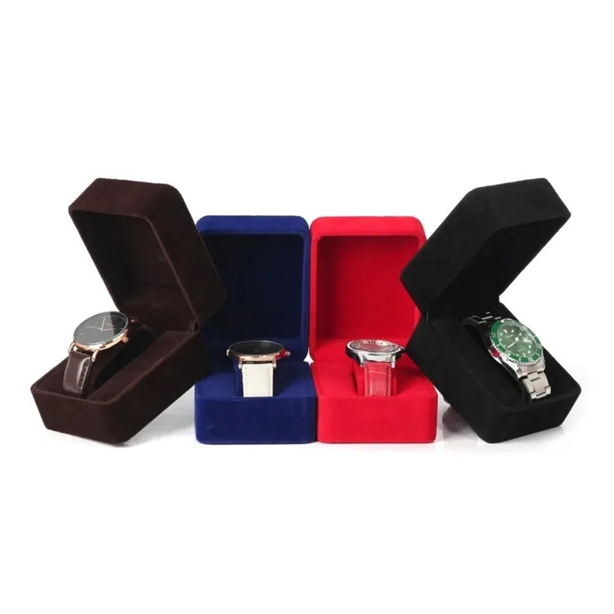 Étui de Transport pour Montre Boîte de rangement for montre connectée, boîtier for, d'emballage for bijoux, accessoires, noir, rouge, bleu(Red and black)