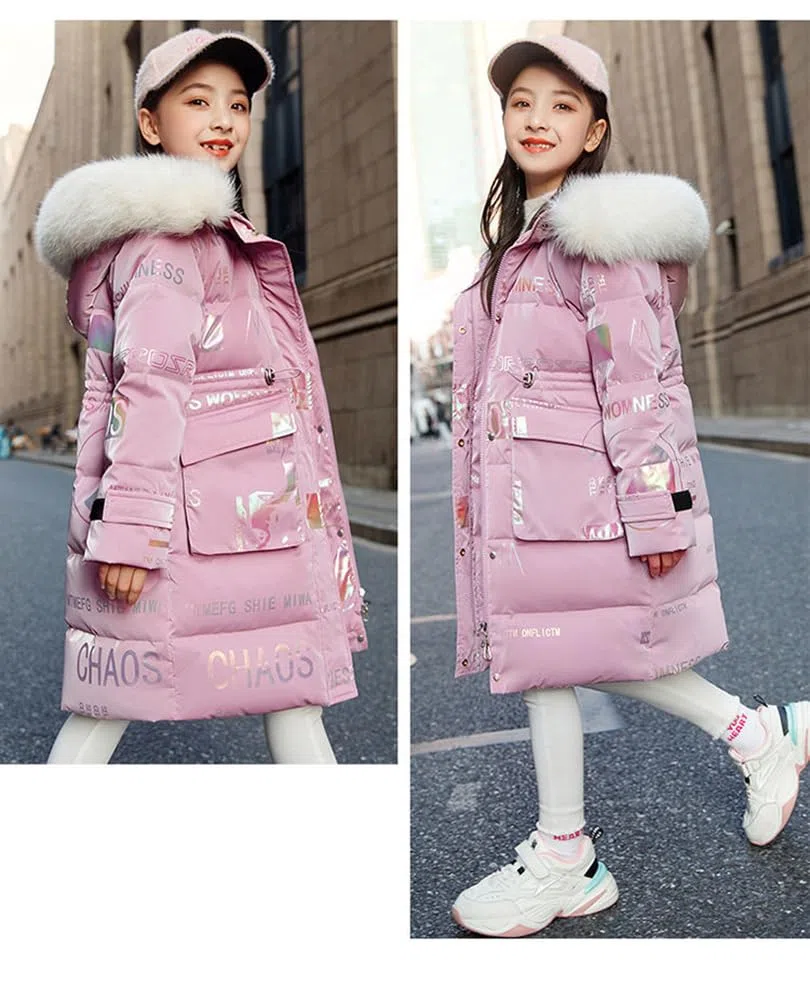 Veste d'hiver pour enfant fille parka d'hiver garçon avec capuche en fourrure Parka chaude d'extérieur Manteau d'hiver Veste de neige Garçon Parka Enfant Fille Enfant Veste matelassée Fille