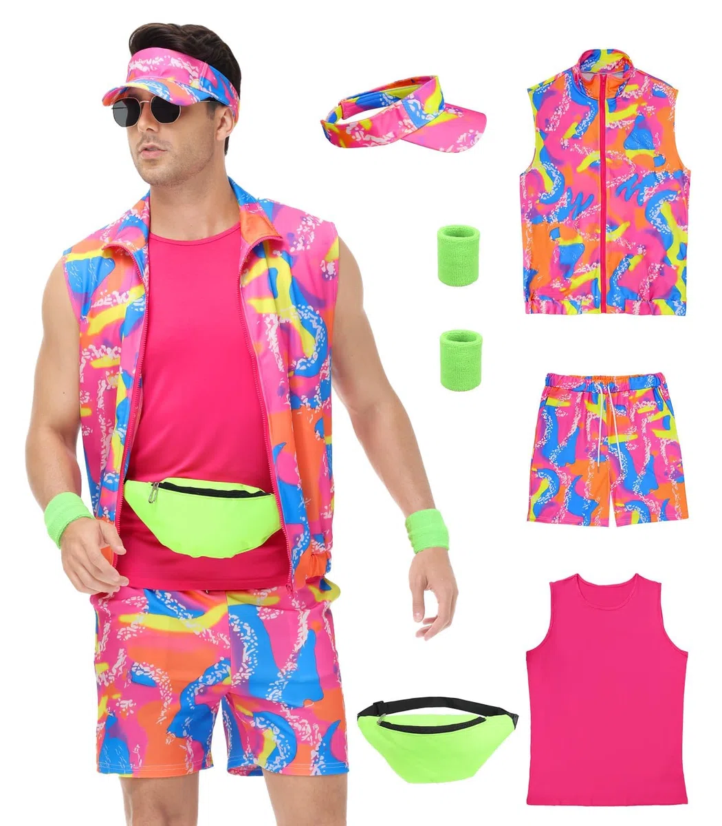 Costume d'entraînement des années 80 pour homme - Déguisement des années 90 pour homme, Halloween, cosplay et de deguisement couple