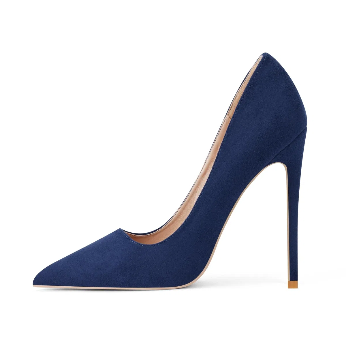 Zhabtuc Escarpins Femme Talons Aiguilles en Daim 12CM, Talons Hauts Élégant à Bout Pointu Chaussures Fermées à Talons Aiguilles pour Robe de Mariée et Fête Stiletto Pompes