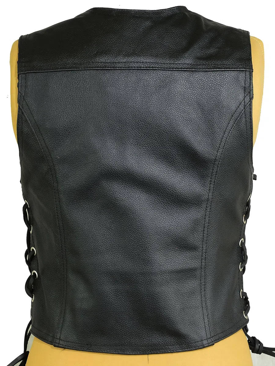 Gilet sans Manches en Cuir pour Femme Style Vintage Motard