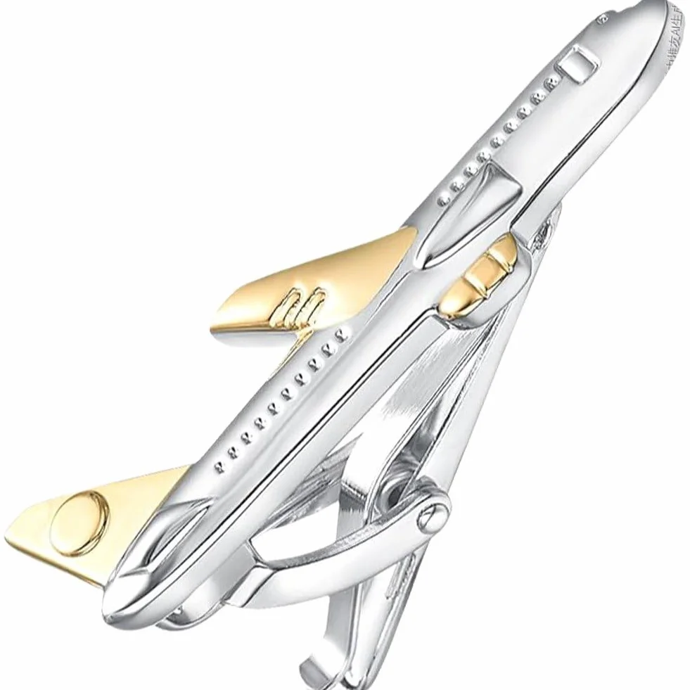 Pince À Cravate pour Hommes, Pinces À Cravate d'avion pour Hommes, Pince À Cravate d'avion Personnalisée, Pièces De Cravate De Chemise d'affaires pour Fête De Réunion De Mariage
