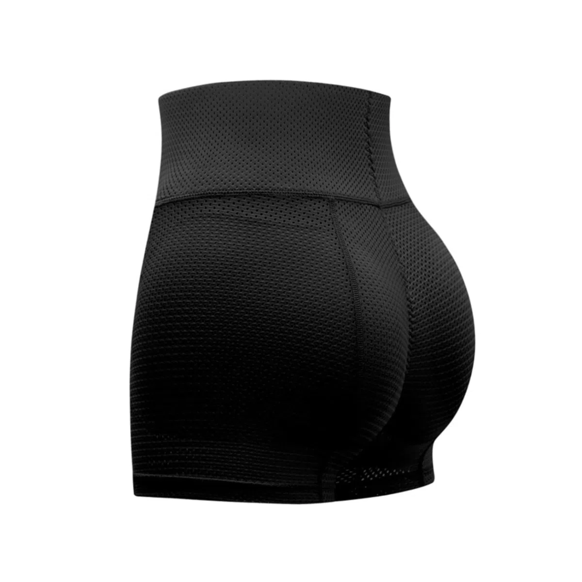 Shorty Gainant Rembourré pour Femme, Culotte Rehausse-Fesses en Maille Respirante High Waist Black M