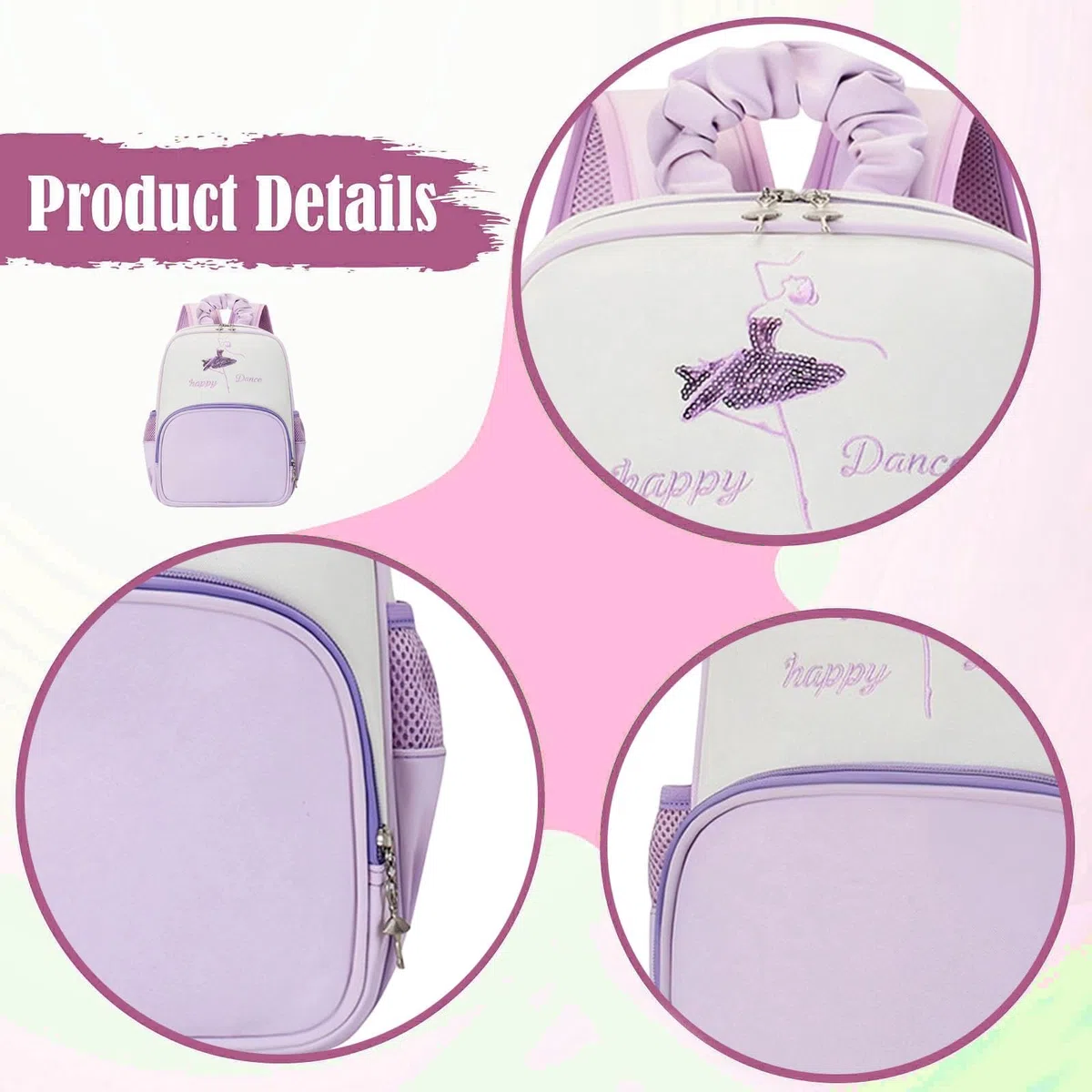 Sac à Dos de Ballet pour Filles, Sac de Sport, Idéal pour Le Sport et Les, Violet