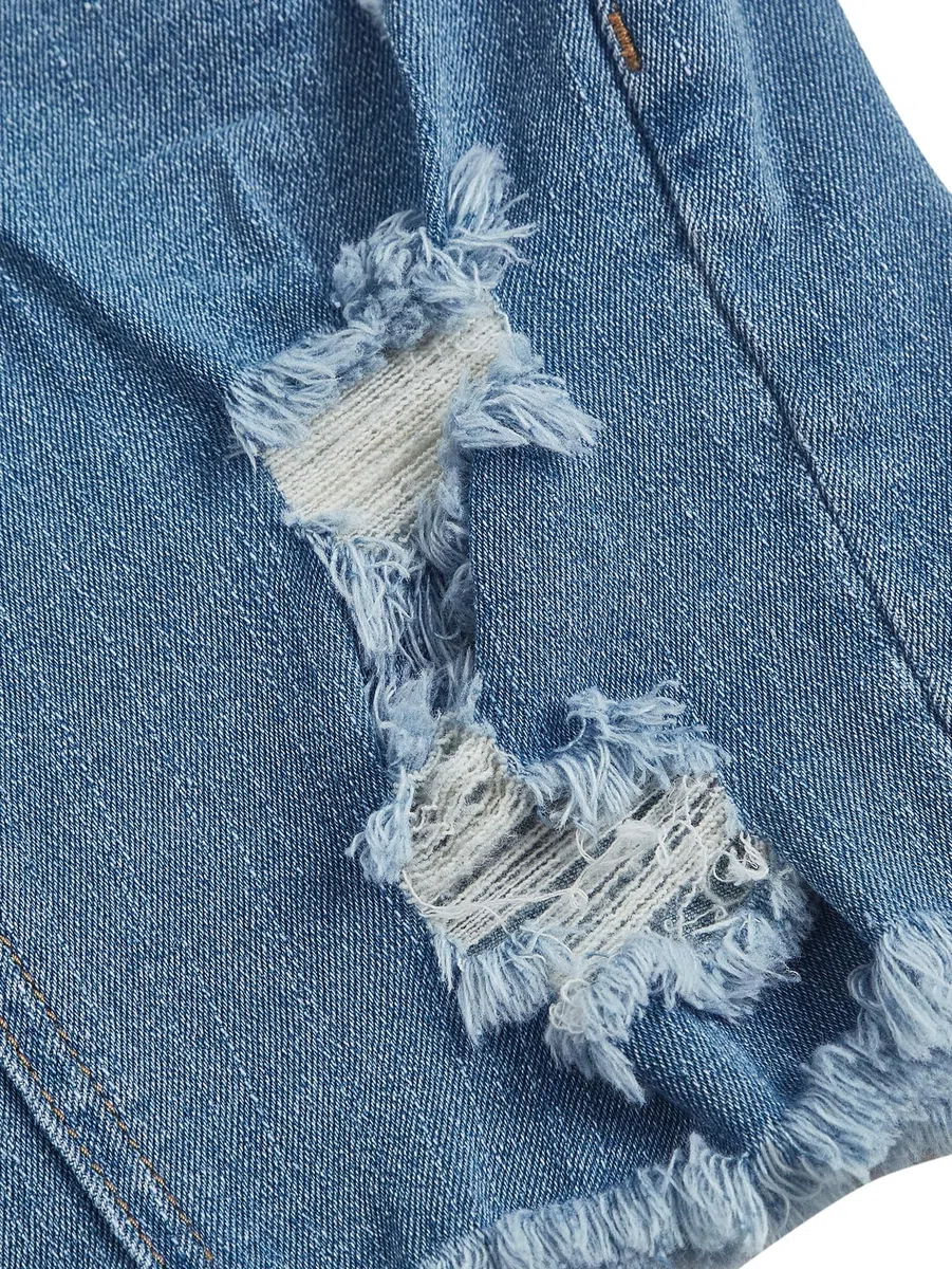 SOLY HUX Jupe en jean pour femme - Grandes tailles - Mini jupe en denim usé avec poches - Jupe moulante - Jupe crayon - Tenues d'été